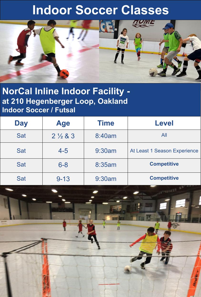 Indoor Soccer Class Season Schedule Options Graphic for Mail Chimp Email Grid